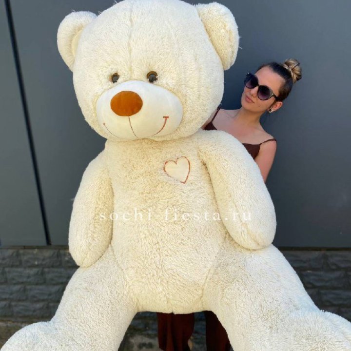 Белый плюшевый мишка большой в Нижнекамске