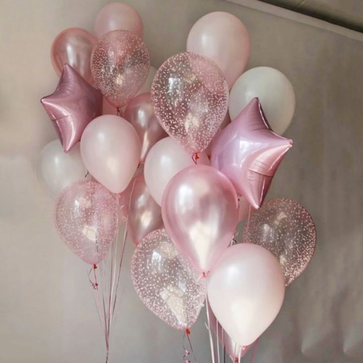 Фонтаны шаров "Розовый" в Нижнекамске