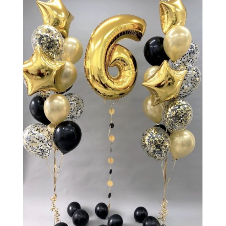 Цифра с фонтанами шаров  в Нижнекамске