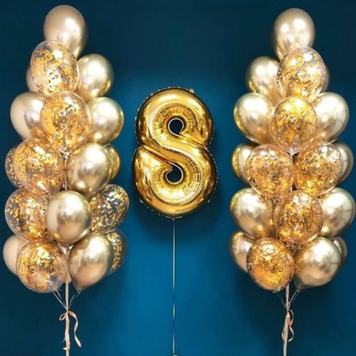 Цифра с фонтанами шаров  в Нижнекамске