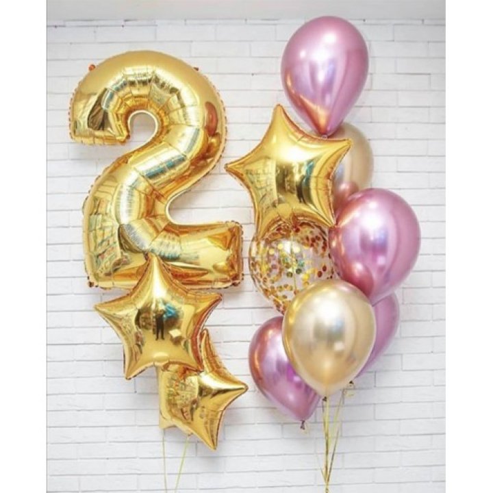 Цифра с фонтанами шаров  в Нижнекамске