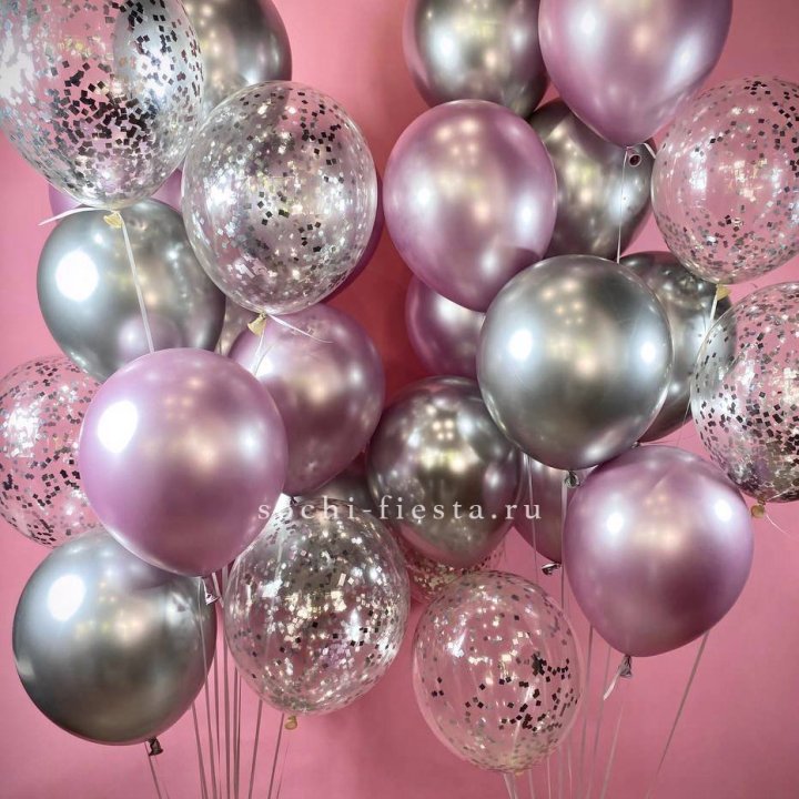 Фонтан шаров "Сильвер пинк" в Нижнекамске