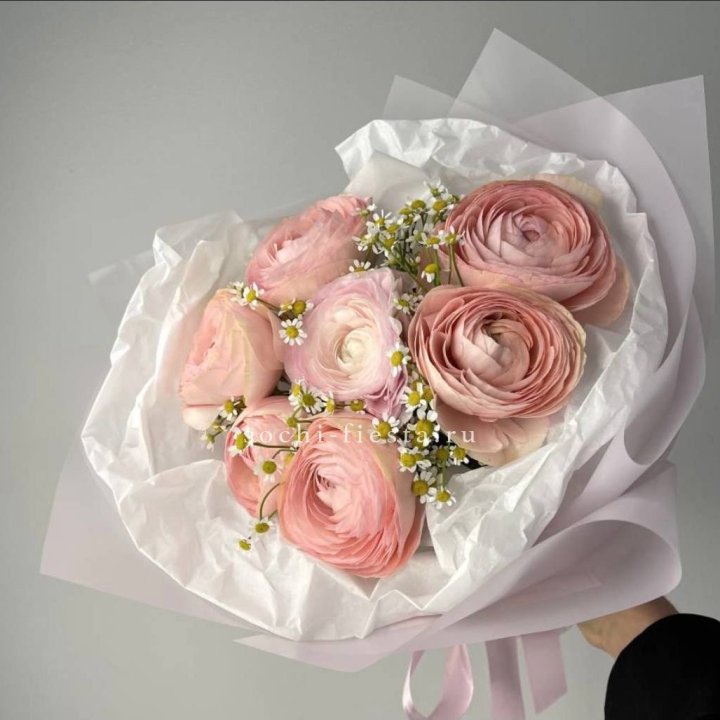 Ранункулюсы с ромашками в Нижнекамске