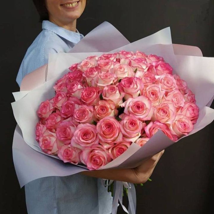 101 роза Джумилия в оформлении  в Нижнекамске