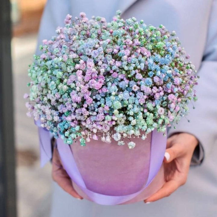 Гипсофилы в шляпной коробке "Кандилайт" в Нижнекамске