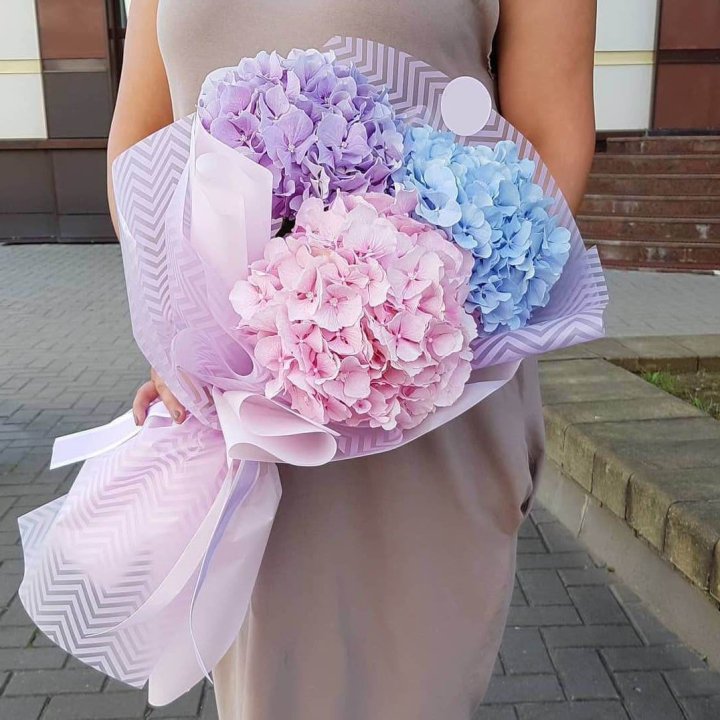 Букет гортензий "Пуф" в Нижнекамске