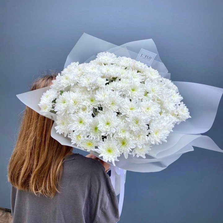 Букет хризантем "Белая снежинка" в Нижнекамске