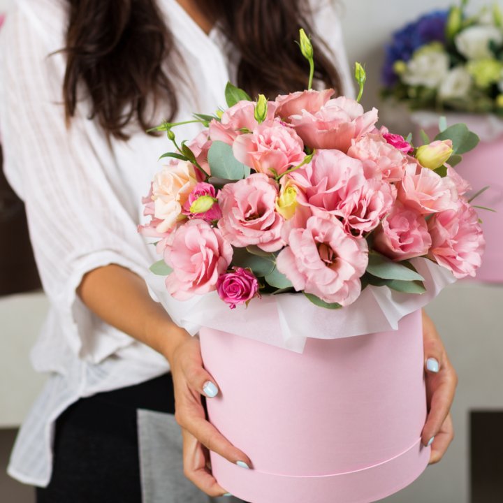 Эустома в шляпной коробке в Нижнекамске