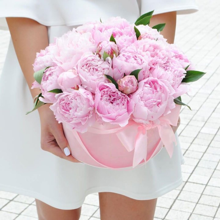 Пионы в шляпной коробке в Нижнекамске