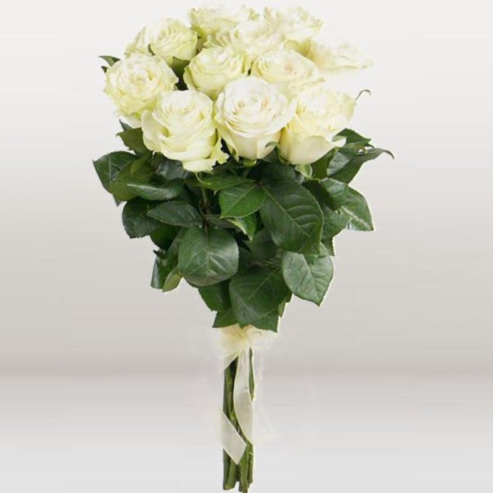 11 белых голландских роз в Нижнекамске