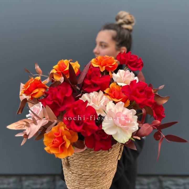 Авторский бокс "Роксана" в джутовом кашпо в Нижнекамске