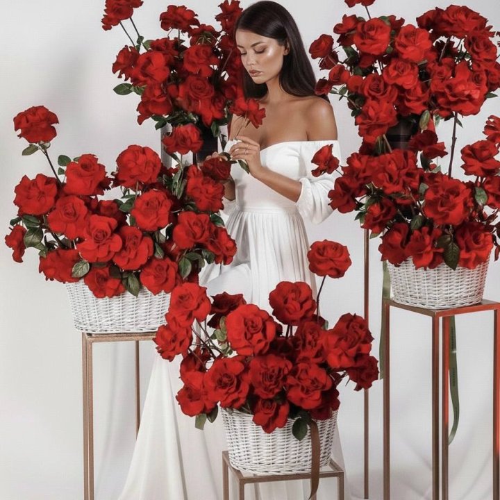 Сет из красных французских роз в Нижнекамске