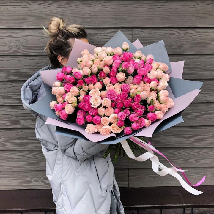 55 роз микс кустовых в Нижнекамске