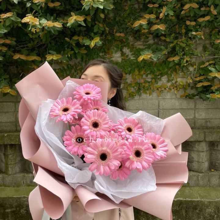 13 розовых гербер в Нижнекамске