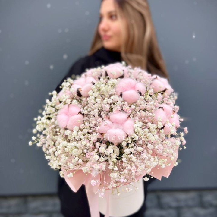 Гипсофилы с хлопком в шляпной коробке в Нижнекамске