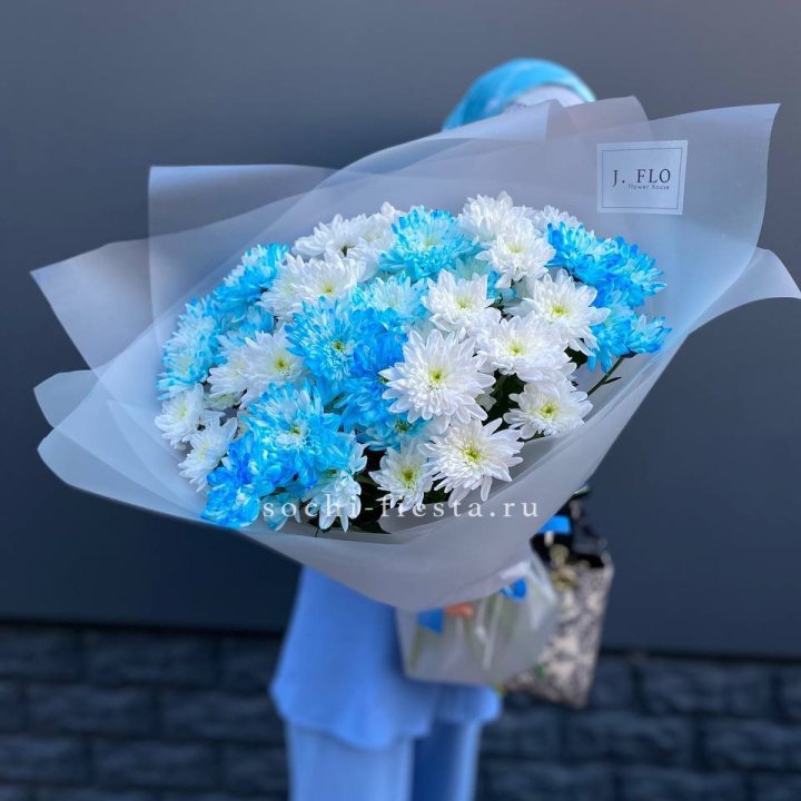 Букет хризантем "Голубая снежинка" в Нижнекамске