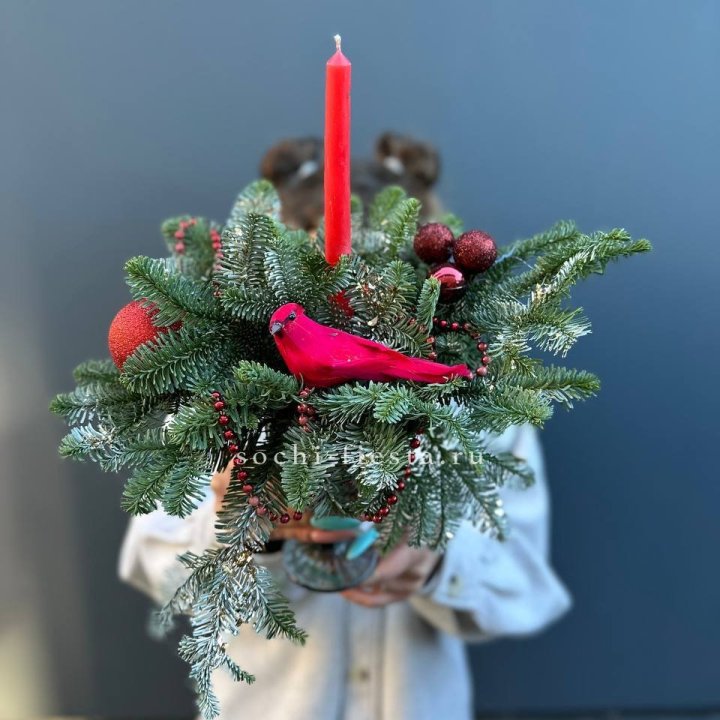 Новогодняя композиция в бокале в Нижнекамске