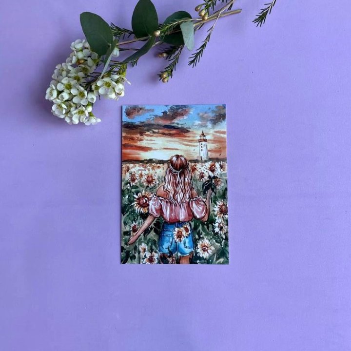 Открытка к букету "Подсолнух" в Нижнекамске