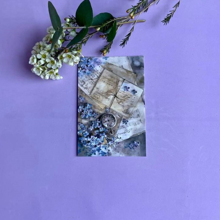 Открытка к букету "Время" в Нижнекамске