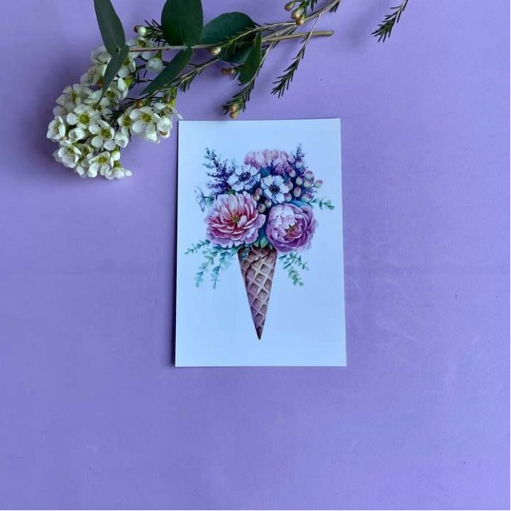 Открытка к букету "Цветочно-кремовый" в Нижнекамске