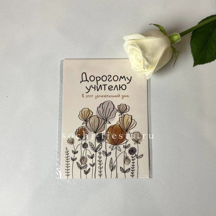 Открытка к букету "Дорогому учителю" в Нижнекамске