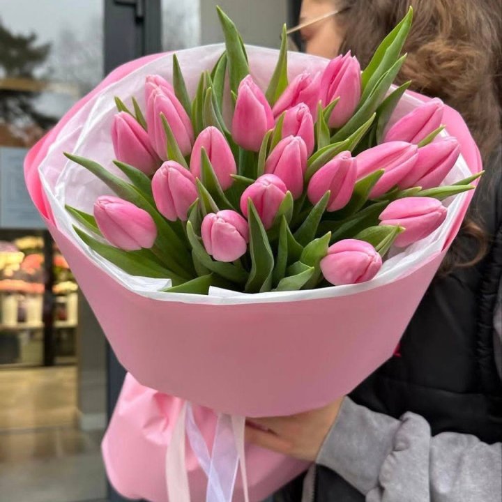  19 розовых тюльпанов в Нижнекамске