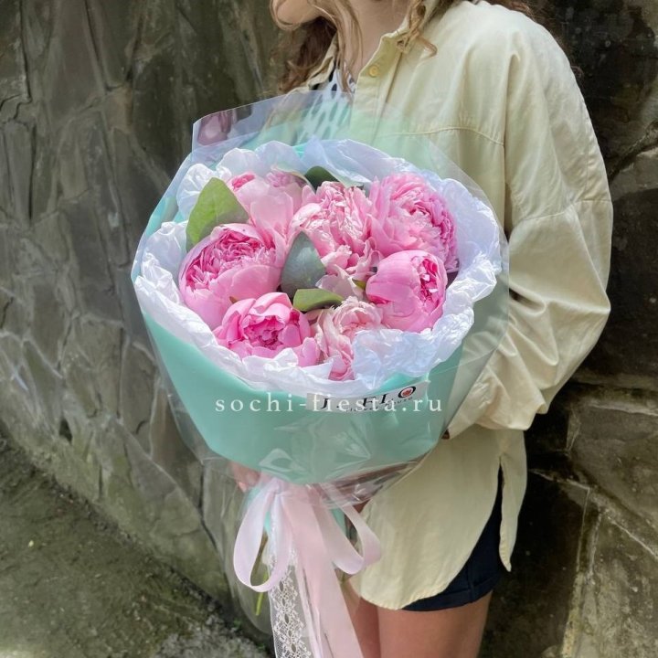 7 зефирных пионов в фоамиране в Нижнекамске