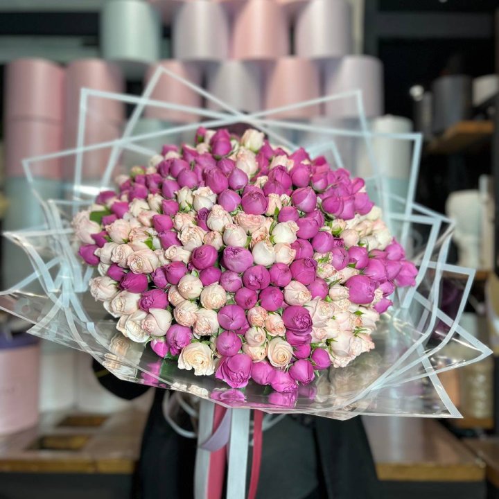 101 кустовая пионовидная роза в Нижнекамске