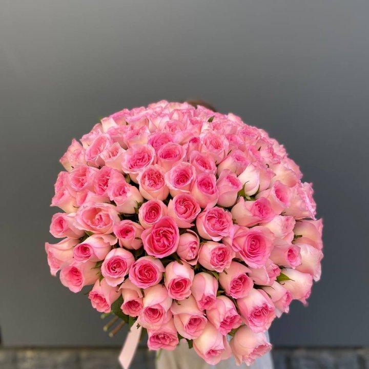 101 розовая роза в Нижнекамске