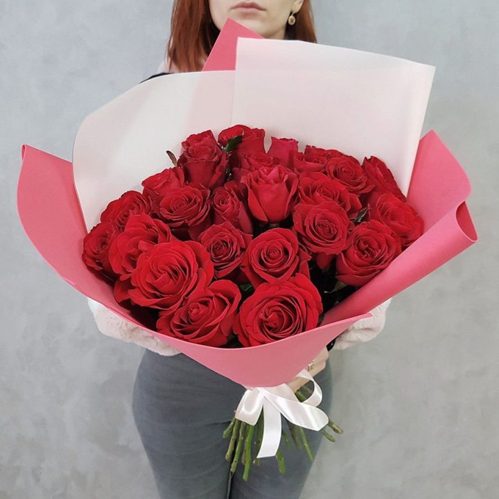 25 Красных роз рози вайт в Нижнекамске