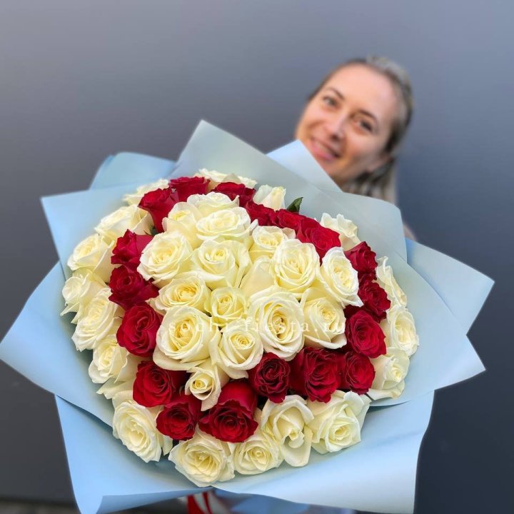 51 роза "Сердце" в Нижнекамске