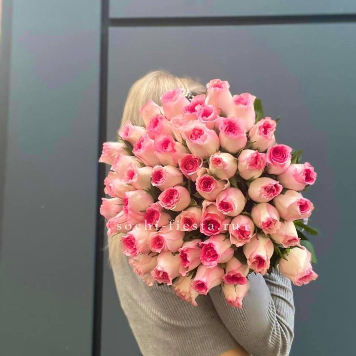 51 розовая роза в Нижнекамске