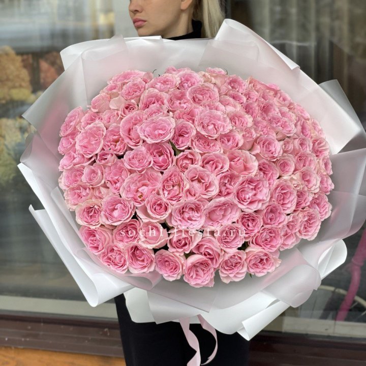 101 нежно-розовая роза в Нижнекамске