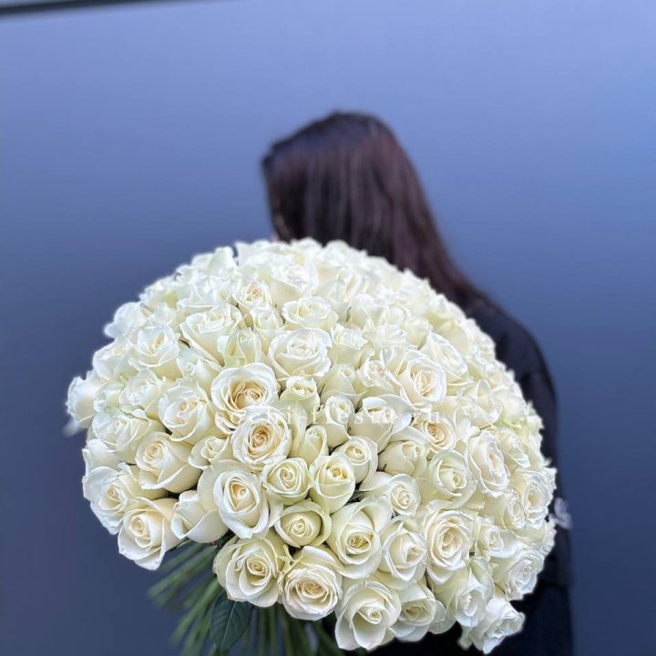 Охапка из 101 белой розы  в Нижнекамске