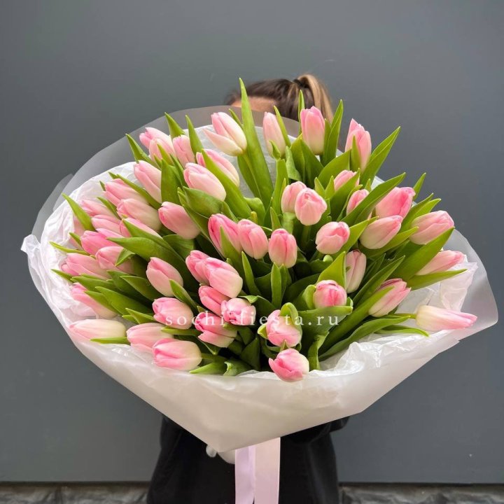 Букет тюльпанов нежно-розовых в Нижнекамске