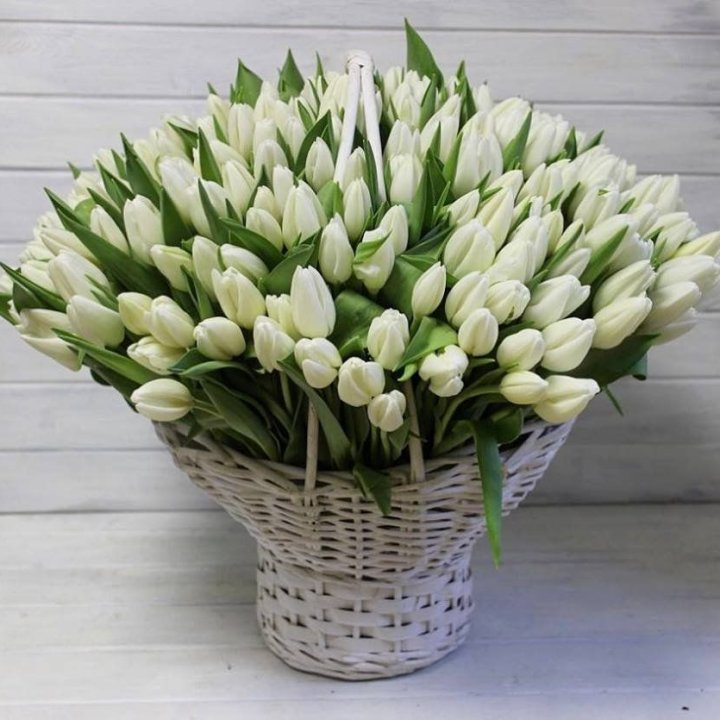 Корзина из 151 тюльпана в Нижнекамске