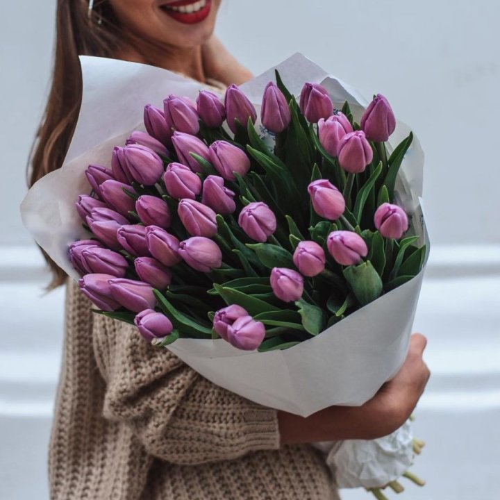 39 сиреневых тюльпанов в Нижнекамске