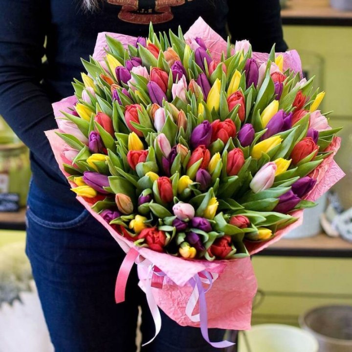 101 тюльпан "Джуси" в Нижнекамске